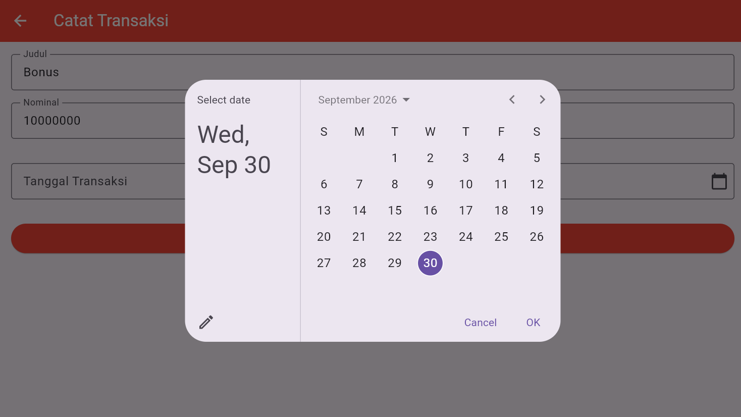 Date Picker Praktikum 4